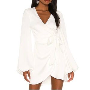 White long sleeve Stella mini dress (revolve)
